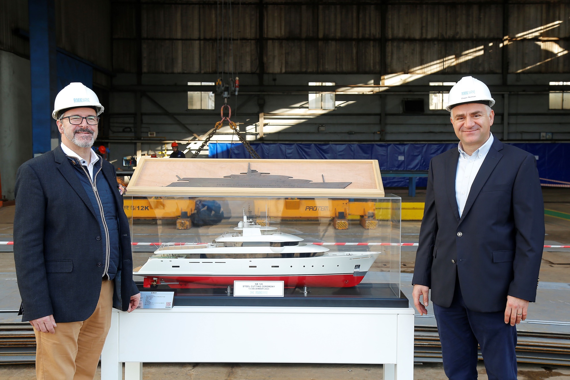 The Steel Cutting Ceremony of the new 65-meter yacht (NB126) has taken place